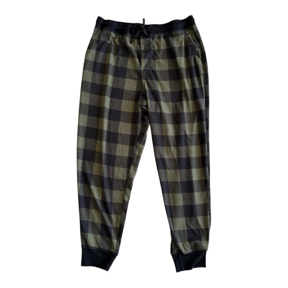Plaid Men's Pants - Black and Green - Picture 1 of 5